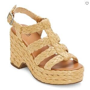 a.n.a Womens Merlin Wedge Sandals Brown Natural Size 9.5M